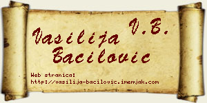 Vasilija Bačilović vizit kartica